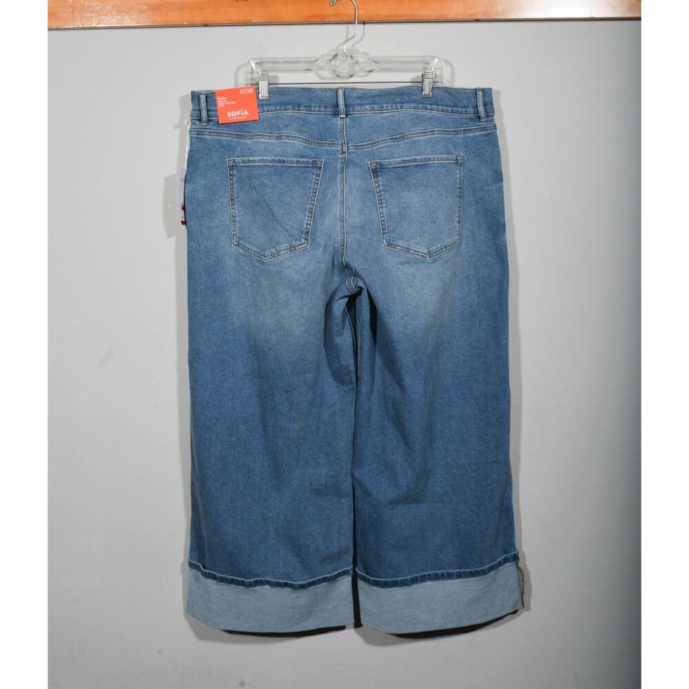 NWT Sofia Vergara Margot Luxe Vintage Wide Super High Rise Crop Jeans Sz 20W - Picture 5 of 5